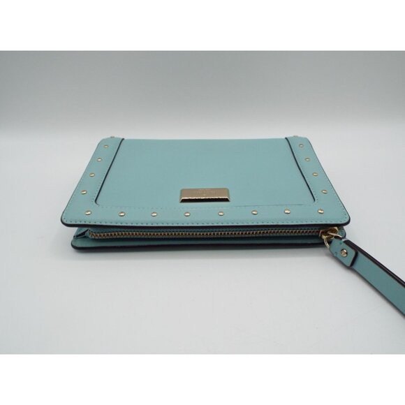 Kate Spade New York Helena Street Light Blue Leather Studded Wristlet Clutch - Picture 5 of 15